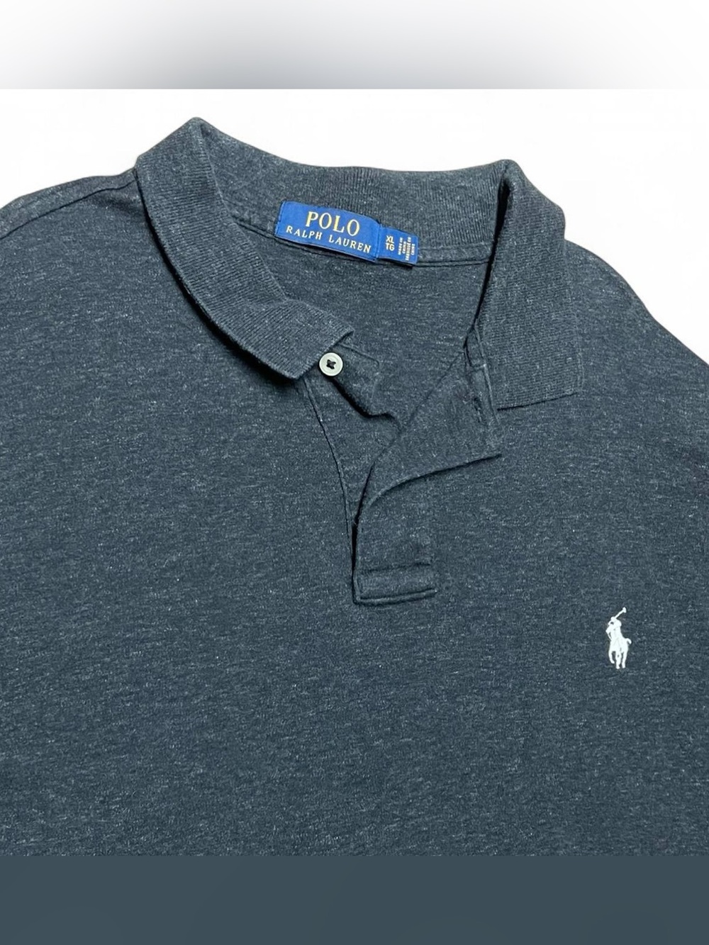 Polo Ralph Lauren Polo Shirt Men’s XL Dark Gray White Pony Short Sleeve Cotton